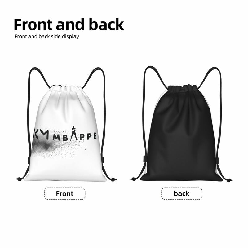 KM Mbappes-mochila con cordón de fútbol para hombre y mujer, bolsa de entrenamiento plegable, saco deportivo para gimnasio
