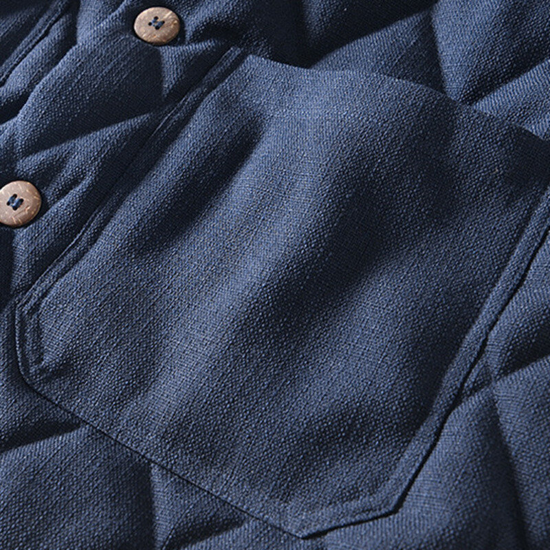 Japanse Stijl Opstaande Kraag Warm Gewatteerd Jack Voor Heren Vintage Solid Losse Veelzijdige Gewatteerde Jas Trend Mannelijke Bovenkleding