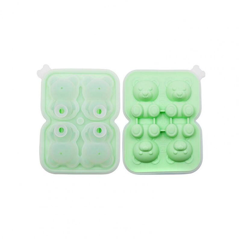 Food-grade Silicone Ice Mold Flexible Silicone Bear Ice Mold for Drinks Candy Chocolate 3d Diy Ice Cube Tray for Coffee Juice