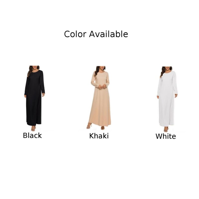 Молитвенный халат Ближнего Востока 1 шт., одежда на каждый день, однотонная, микроэластичная, с длинным рукавом, мусульманский полиэстер, круглый вырез