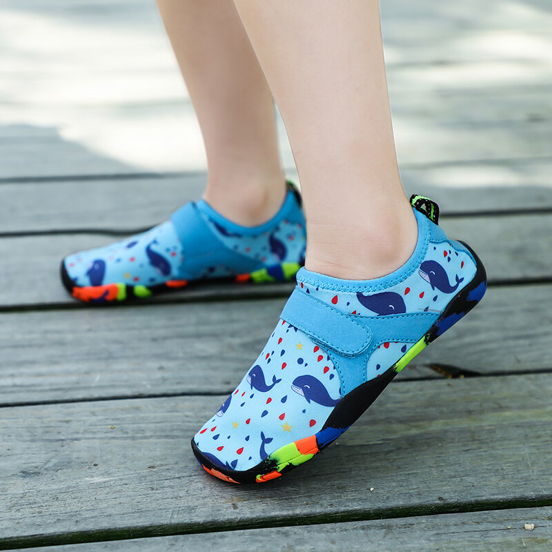 Sepatu Lari Olahraga Luar Ruangan Siswa Baru Kartu Anak-anak Dapat Dicetak Tanpa Alas Kaki Sepatu Air Cepat Kering Sepatu Renang 26-38 #