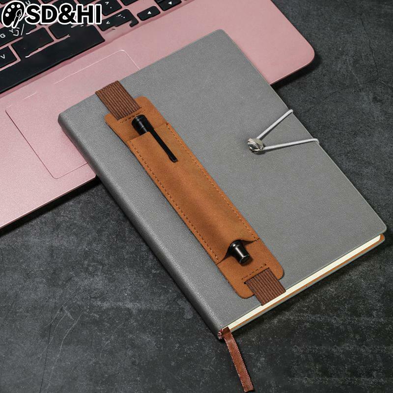 Porte-stylo à bande élastique réglable en cuir PU, pocommuniste pour stylos, poudres élastiques pour ordinateur portable, poignées amovibles, 8-1.5 pouces