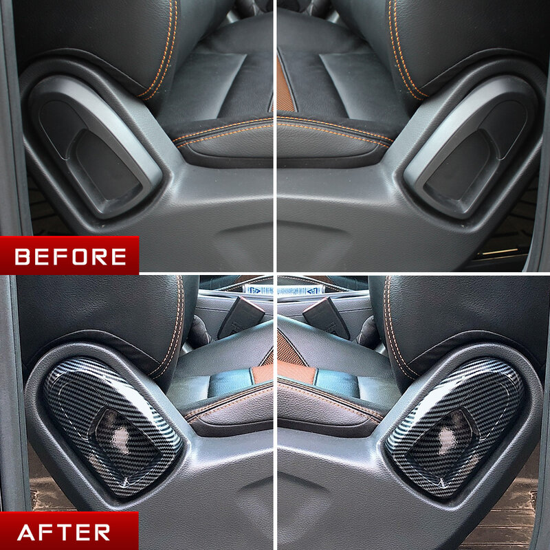 Cubierta de interruptor de ajuste de asiento de Color de fibra de carbono, accesorios decorativos interiores para Ford RANGER T6, T7, T8, 2015-2020