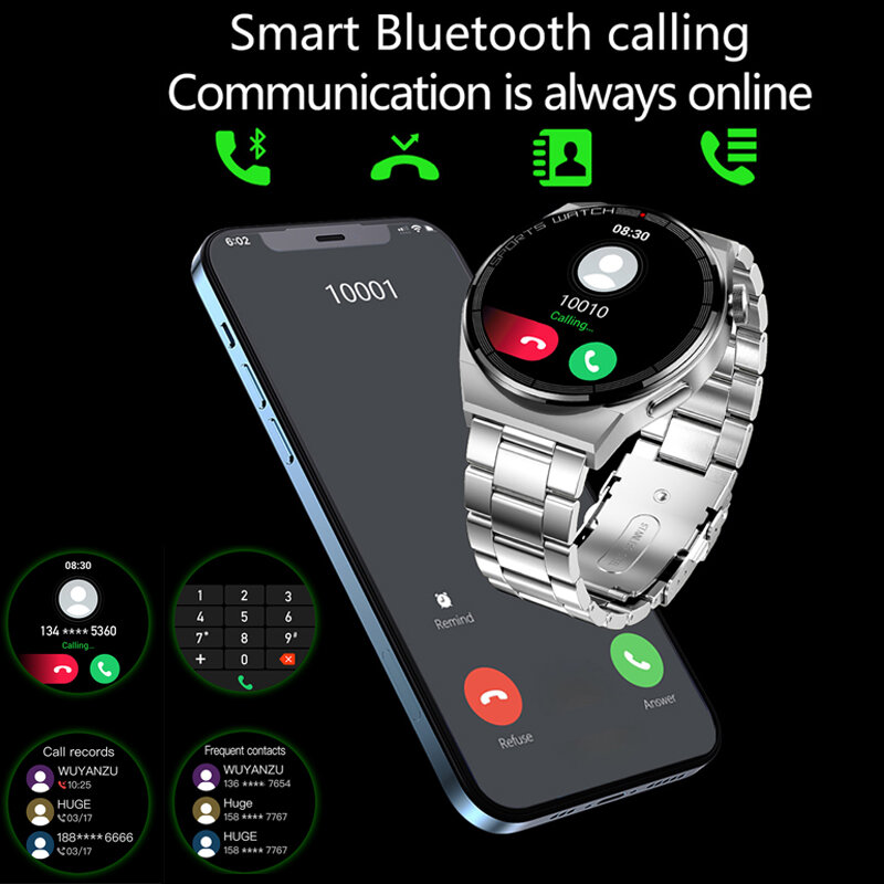 Смарт-часы CanMixs мужские, водостойкие, IP68, с Bluetooth