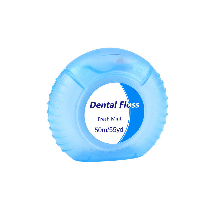 Hilo Dental con sabor a menta, hilo Dental de 50m, cera para Limpieza de dientes, higiene bucal, 1 rollo