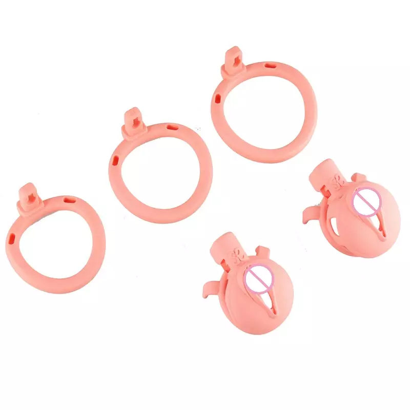 2024 New Chastity Cage Mimics Female Pussy Abstinence Cock Cage Penis Lock with 3 Size Rings Adult Erotic Products  shop Gay Men