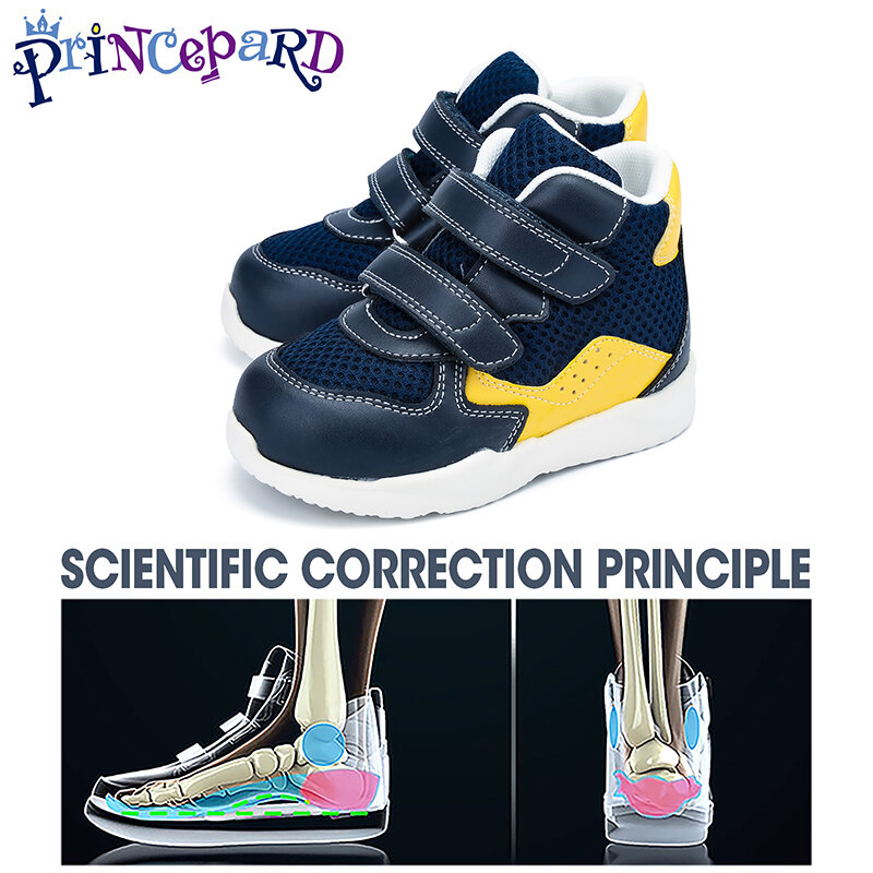 Sapatilhas ortopédicas para crianças AFO para meninos e meninas Princepard Toddler Primeira caminhada sapatilha corretiva com suporte de arco