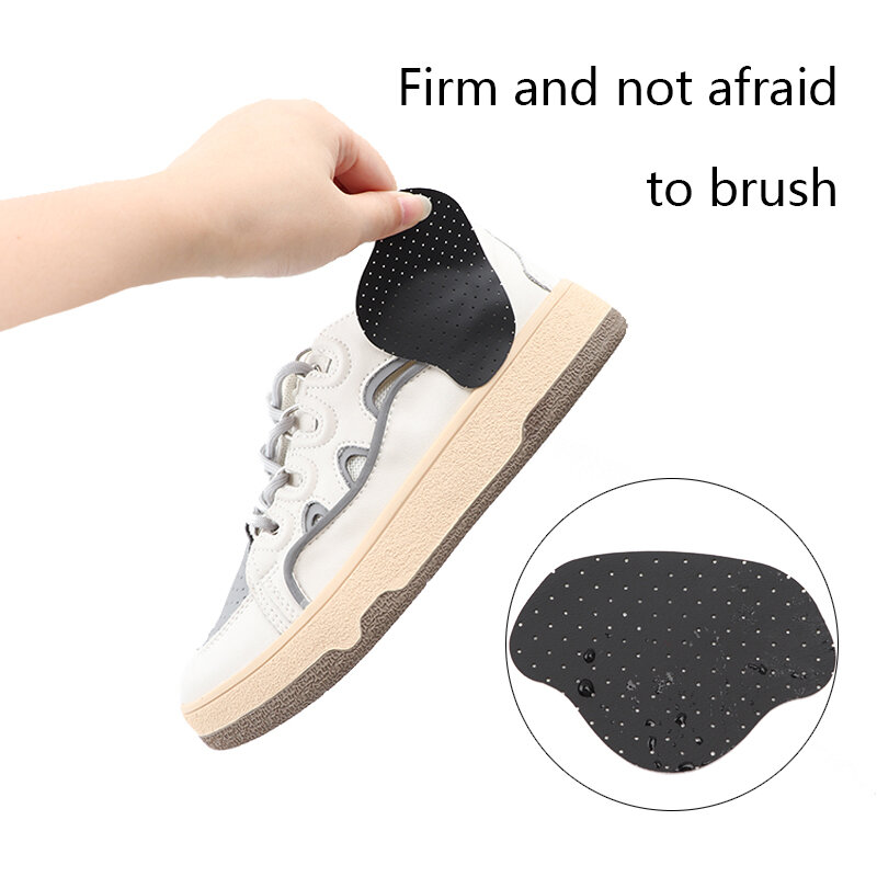 Subvención para reparación de talones zapatos adhesivos con agujeros plantillas para zapatillas parche almohadillas para talón pegatina protectora para talón insertos antidesgaste para el cuidado de los pies 4 Uds