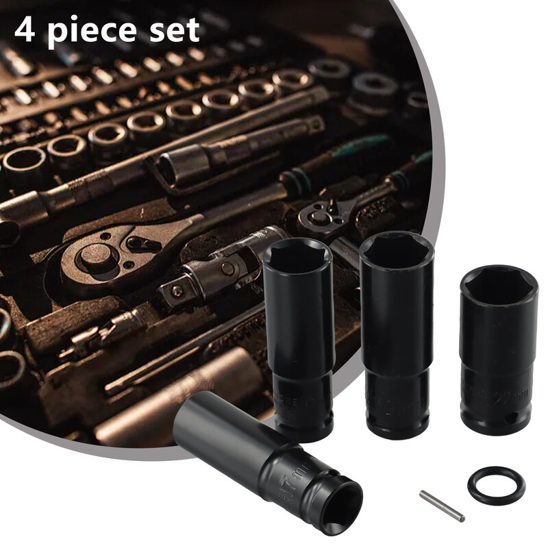 전기 임팩트 렌치 육각 소켓 헤드 키트, AC 전기 렌치에 적합, 내구성 소켓 렌치 세트 도구, 17-22mm, 4PCs