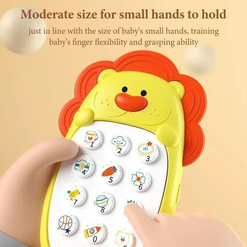 Educational Phone Toy Pretend Play Early Learning Toy Phone Teether Chewable Fake Phone Preschool Toys For Babies Preschoolers
