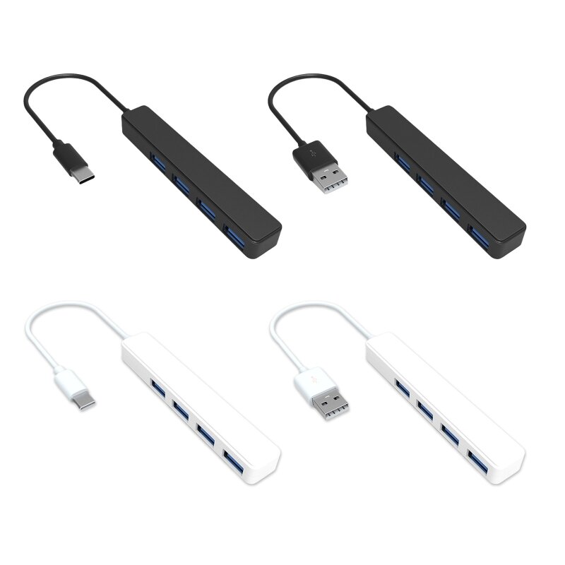 Высокоскоростной разветвитель USB 2.0, 4-портовый концентратор USB 2.0, адаптер питания и один порт для портативного ПК, для