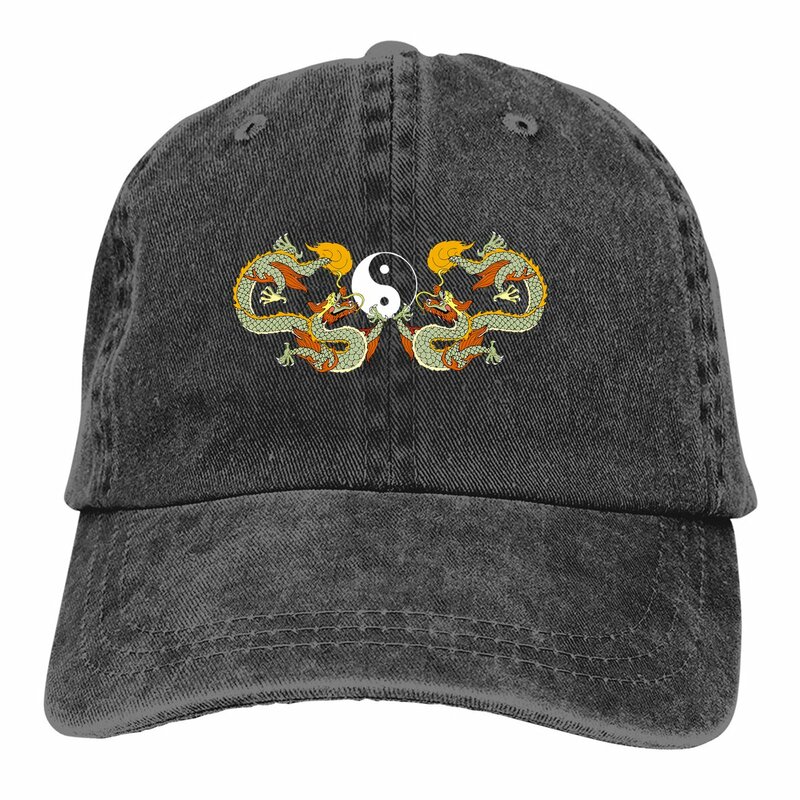 Gorra de béisbol Yin Yang Dragon para hombre y mujer, sombrero clásico con visera de protección, Snapback, YinYang