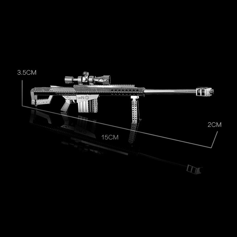 3D Metal Barrett Sniper Rifle Jigsaw Puzzle, Model Kits, Montar Brinquedos, Presente para Crianças