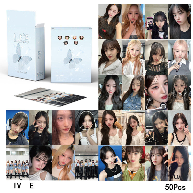 50 Stks/set Kpop Ive Gouden Herfst Gaeul Wonyoung Laserkaart Album Lomo Kaart Ansichtkaart Elf Meidengroep Collectie Cadeaukaart