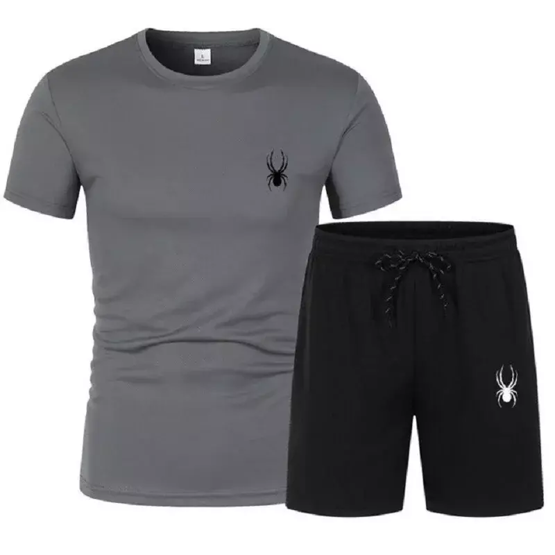 Men's T-Shirt + Short Pants Sets 2024 Summer Sportswear Streetwear Tracksuit T-Shirts Shorts Suit Summer Gym 2 Pcs Sets Clothing
