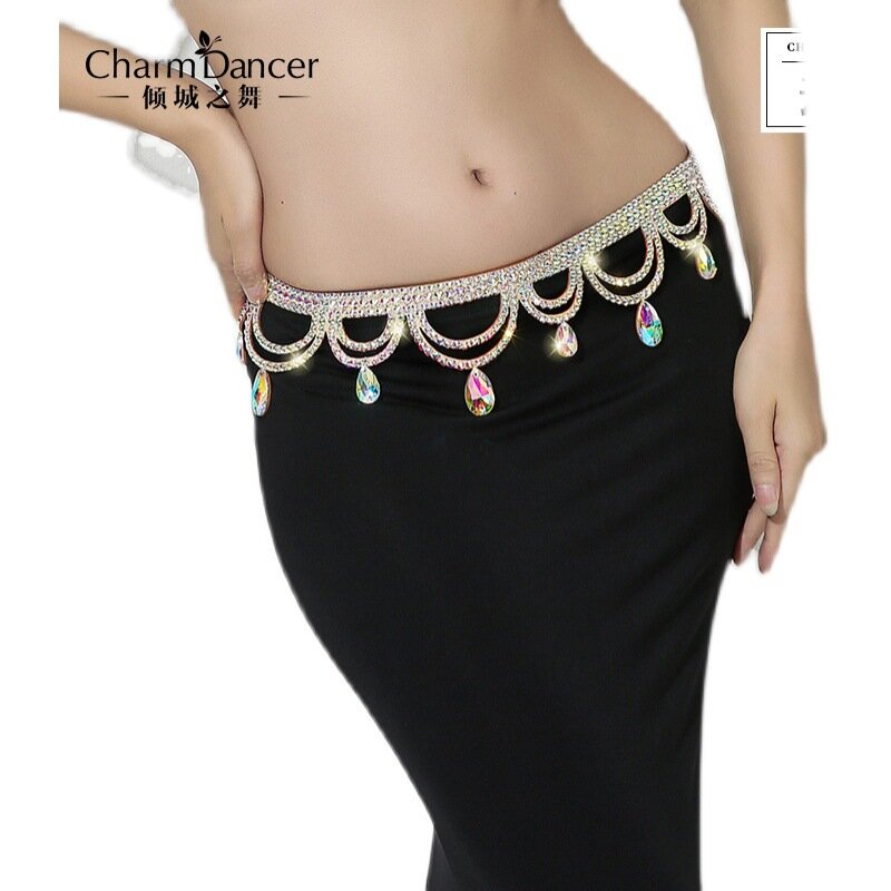 Fashion Women Waist Chain Belly Dancing Belt Jewelry Dancewear Outfit Costume Rhinestone for Bellydance Performance