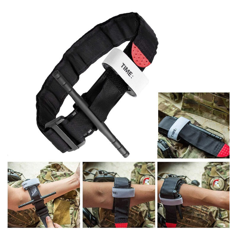 Militaire 95Cm Tourniquet Met Tactische Houder Case Combat Molle Emt Quick Hemostase Voor Outdoor Survial Medische Eerste Hulp Kits