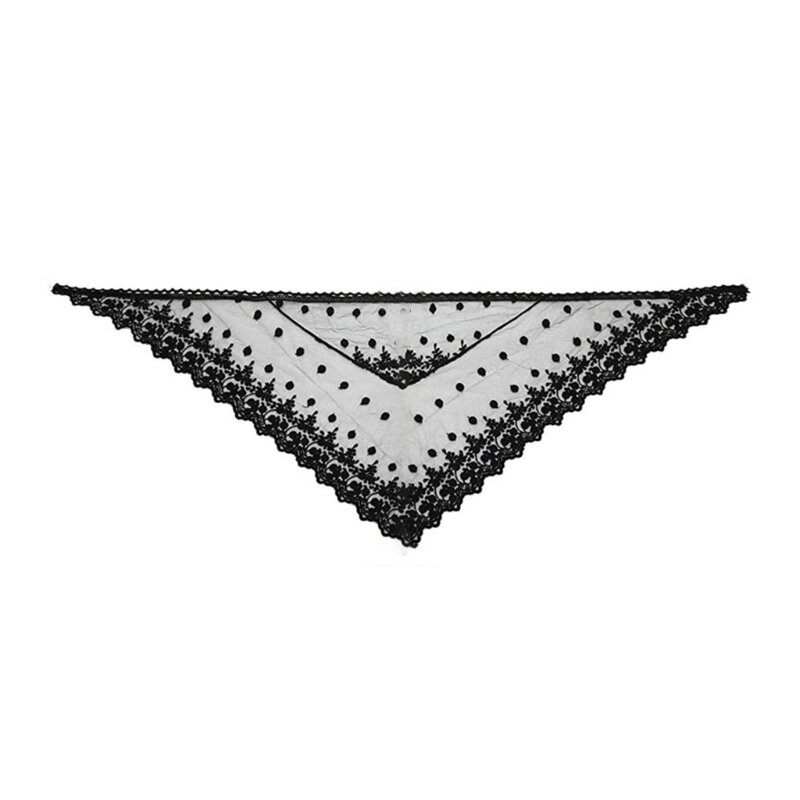 女性のレースのスカーフ三角ネックスカーフターバンヘッドバンドファッションヘアアクセサリー
