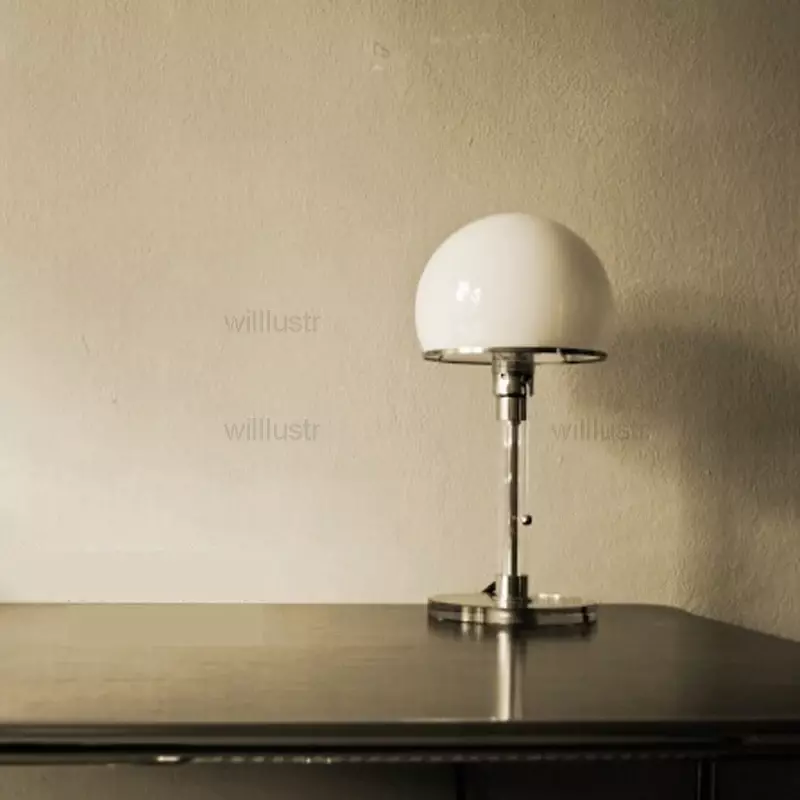 Lámpara de mesa moderna Bauhaus, lámpara de lectura de escritorio, de vidrio, clásica, para dormitorio, estudio, WG24