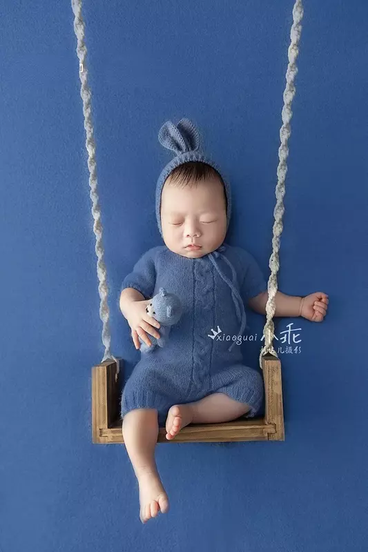 Noworodek fotografia rekwizyty huśtawka drewniane meble dziecięce niemowlęta sesja zdjęciowa Prop akcesoria
