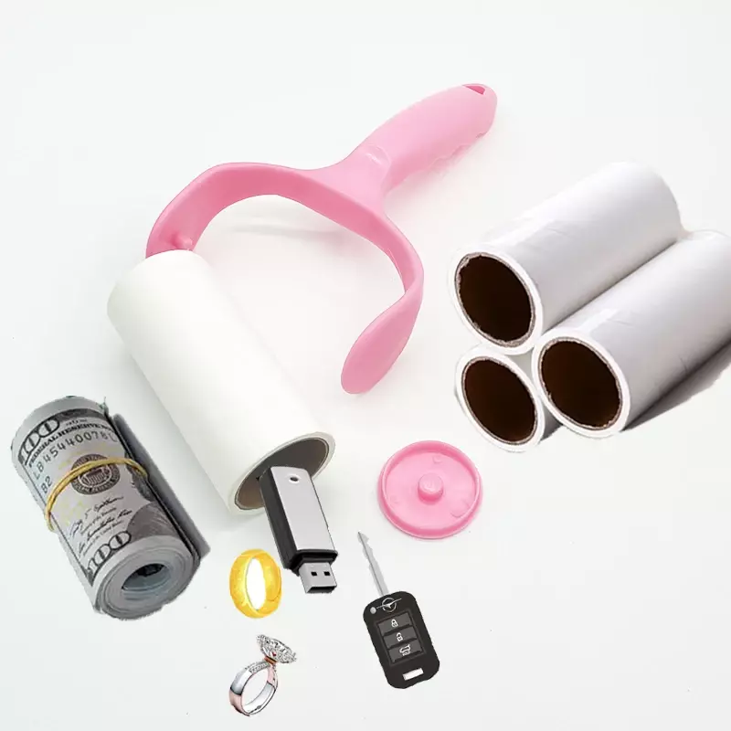 1PCS Private Money Box Tearable Roll Paper Sticky Roller Dust Wiper Safe Stash Storage Sight Secret Replaceable Cleaning Brush