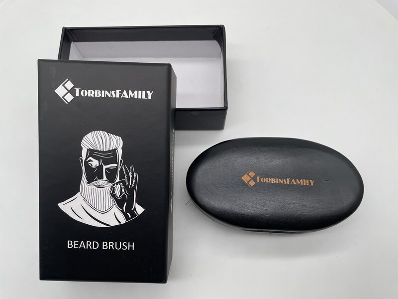 Professional Soft Boar Mane Wood Beard Brush Barber Shave Brush Comb Man Beard Comb Kit Boxed Beard Brush Set