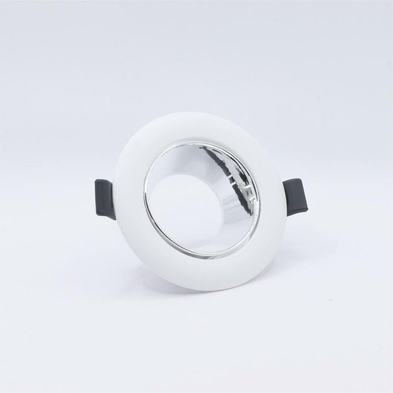 Quadro incorporado anel incorporado, holofote LED, forro prateado, GU10, Shell branco