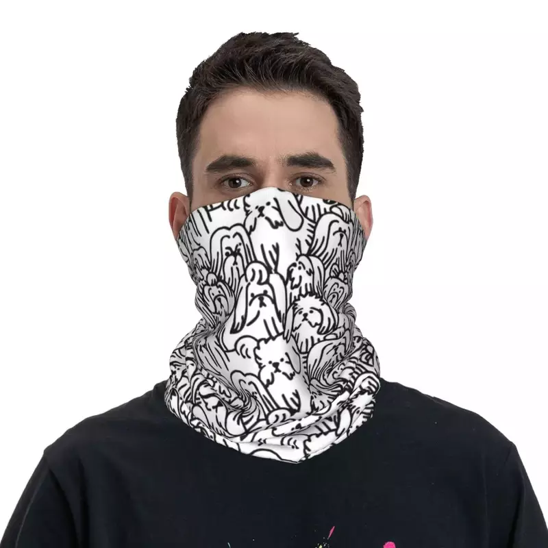 Oh Shih Tzu Dog Bandana Neck Gaiter Printed Wrap Mask Scarf Warm Balaclava Outdoor Sports For Men Women Adult Windproof