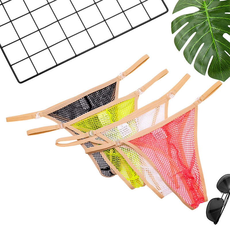 Popular Men Sexy Mesh Ultra-thin Underwear U Pouch Lingerie Ultra-Low G-string Thongs Comfortable Panties T-back Briefs