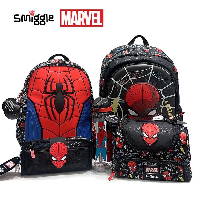 Mochila MARVEL Spider-Man para niños, morral escolar con ruedas de Smiggle, morral para niños de 3 a 16 años, superventas