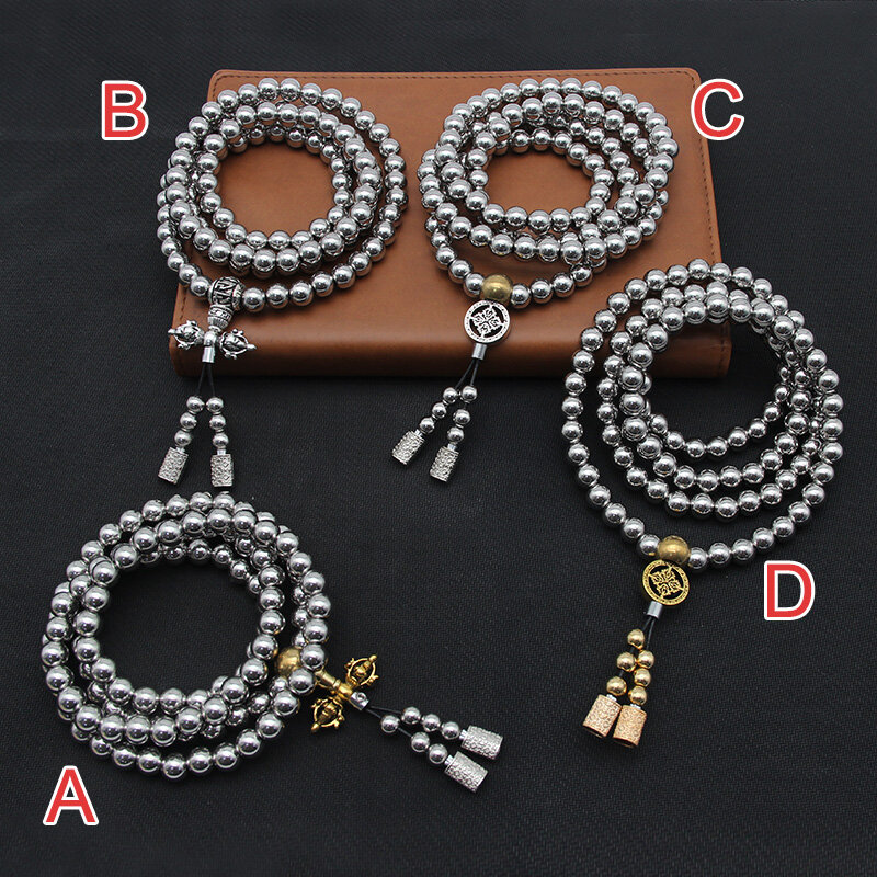 Dul10 mm-Bracelet et collier en acier JOBuddha, perles d'autodéfense, outils de plein air EDC, auto-protection, survie