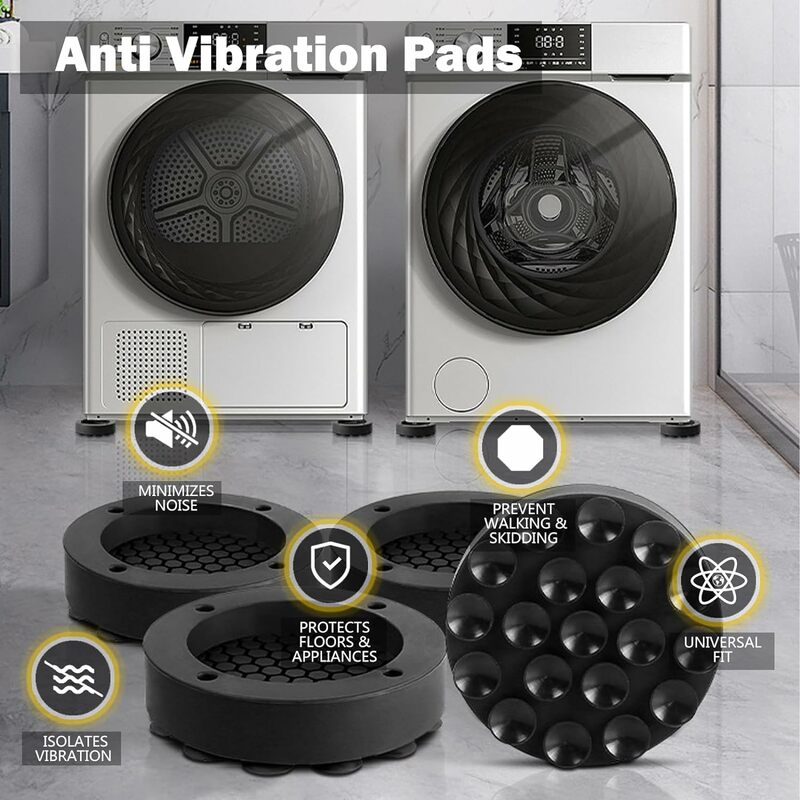 Anti Vibratie Voeten Pads Rubber Mat Slipstop Stille Universele Wasmachine Ondersteuning Wasmachine Voetkussentjes Beschermt