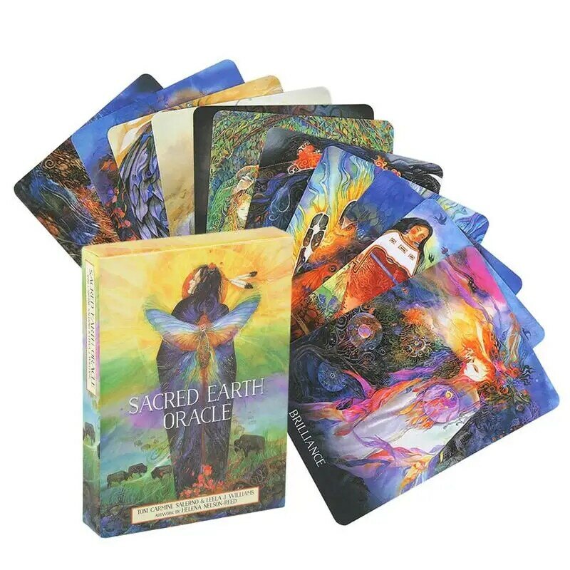 44-53pcs Sacred Earth Oracle Tarot Psychic Card Fortune Telling Divination English Tarot Card Family Party Leisure Board Game