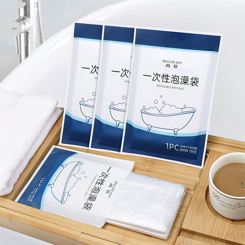 Bath Bag Disposable Bath Bag Bathtub Extra Thick HDPE Material High Temperature Resistance Odorless Travel Use
