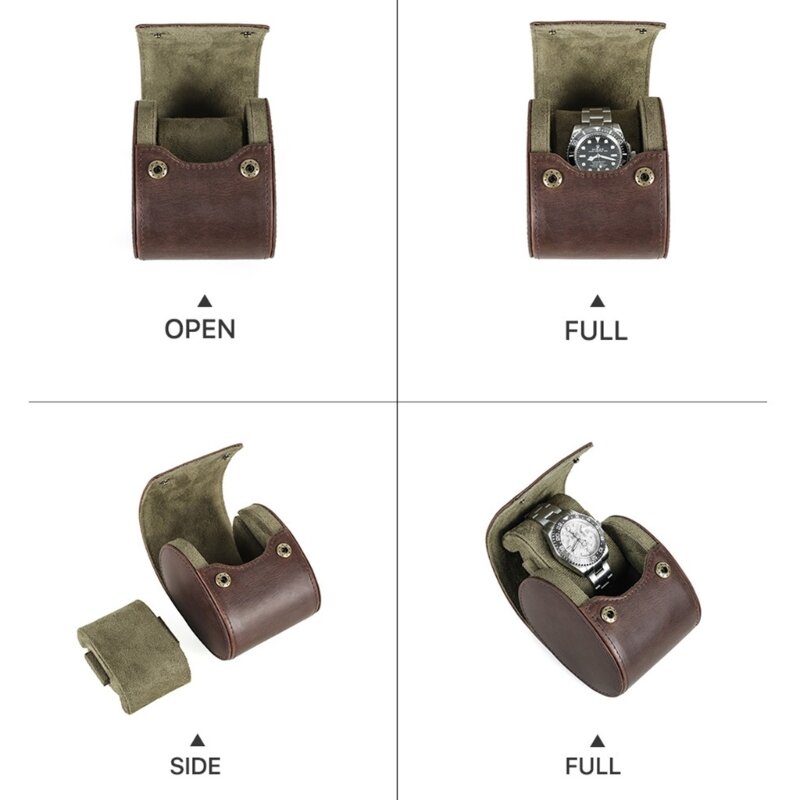 Conteneur montre en cuir PU, boîte protection, vitrine montre-bracelet, support montre unique, conteneur bijoux