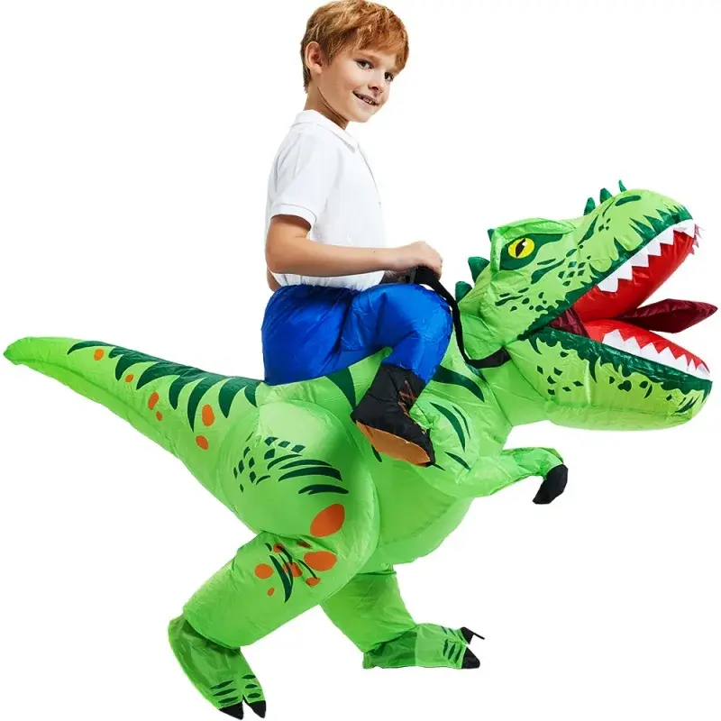 Disfraz inflable de dinosaurio para niños y niñas, traje de Anime de Mascota de dibujos animados para fiesta de Halloween, novedad