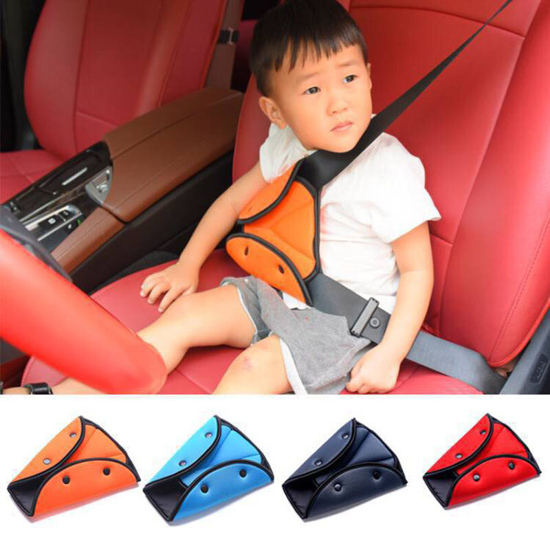 Coprispalle per cintura di sicurezza per auto per bambini cintura di sicurezza per bambini cintura di protezione per pancia regolabile per bambini posizionatore per collo in cotone morbido