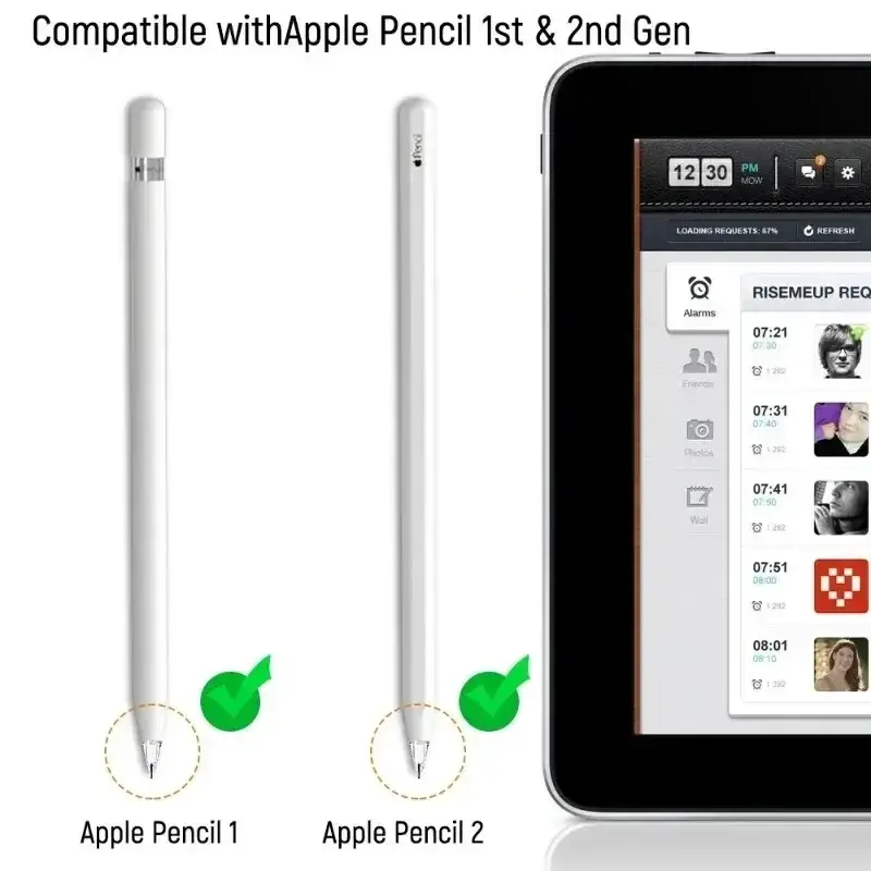 أطراف قلم رصاص قابلة للاستبدال لتفاح ، غطاء واقي من السيليكون الناعم ، قلم قلم قلم يعمل باللمس ، قلم أبل 1 2 جيل ، مسامير 4X