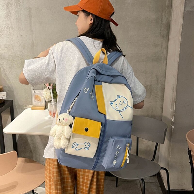 Женский школьный рюкзак Лоскутная женская сумка большой емкости в японском стиле