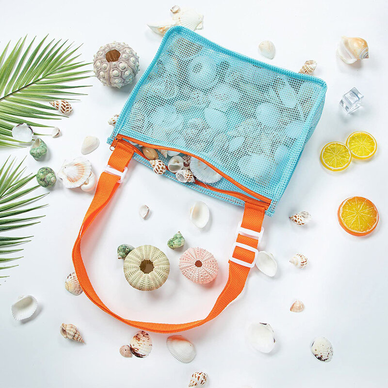 1pc Strand Spielzeug Mesh Tasche Kinder Shell Aufbewahrung tasche Strand Spielzeug Muschel tasche Mesh Pool Tasche Sand Spielzeug Schwimm zubehör