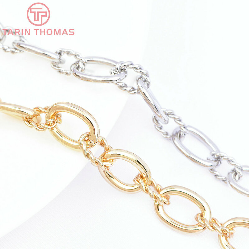 (5111)1 metro de eslabón de cadena 10x14MM 24K Color oro collar cadenas pulsera cadenas calidad Diy accesorios de joyería