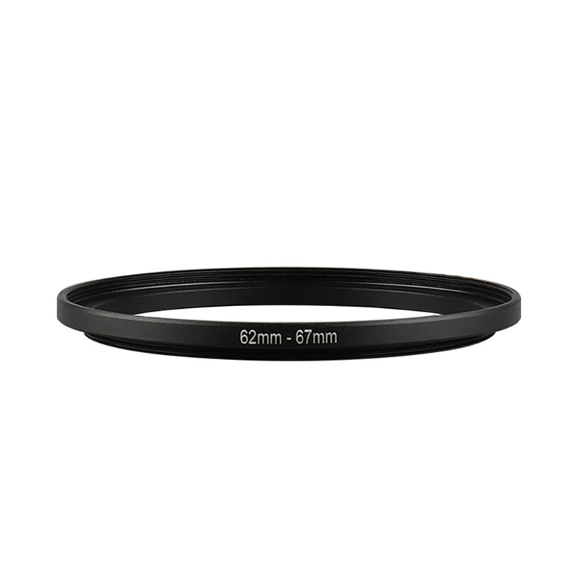 Alumínio preto Step Up Filter Ring, adaptador de lente para Canon, Nikon, câmera Sony DSLR, 62mm-67mm, 62-67mm, 62-67mm