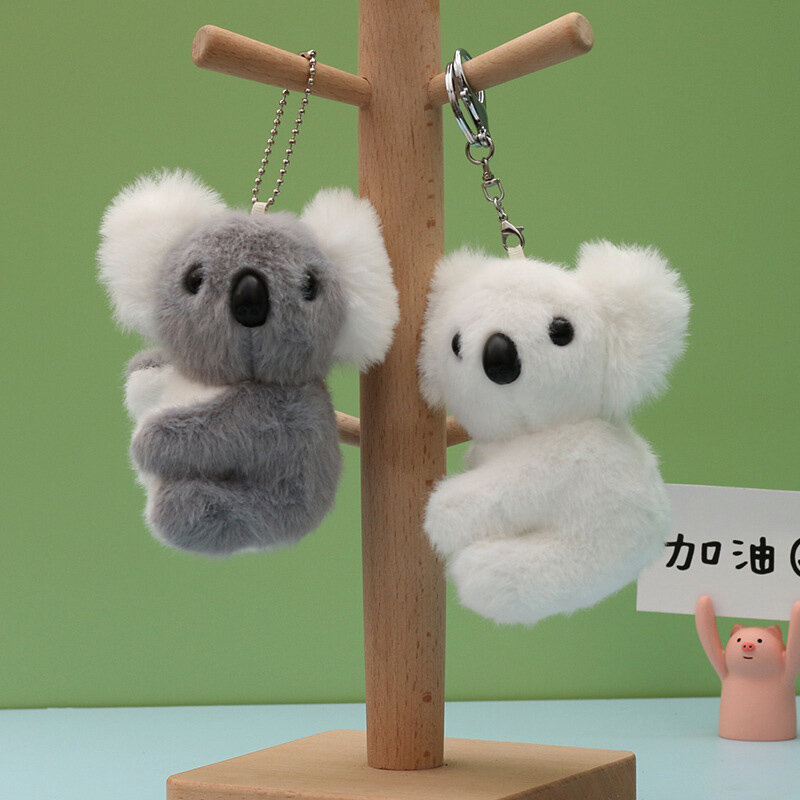 Cute Kola Keychain Keyring Plush Toy Koala Bear Bag Pendant Fashion Key Chain Women Kids Keyring Gift
