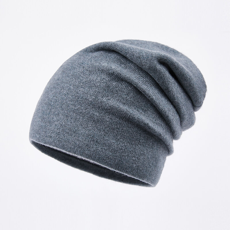 Chapeaux 100% laine pure pour hommes, pile de chapeaux, chapeaux chauds tissés en laine En hiver, les jeunes sortent pour se protéger du froid des chapeaux en cachemire