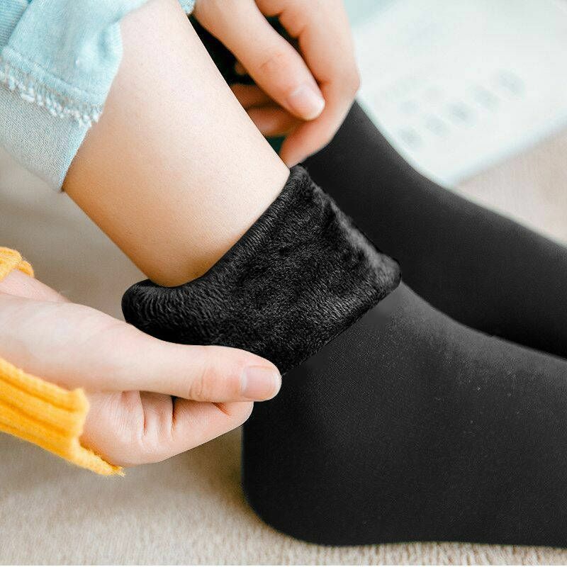 6/8/10 Pairs/Lot Winter Warm Thicken Thermal Women Socks Wool Cashmere Snow Solid Black Skin Seamless Velvet Soft Boots Socks