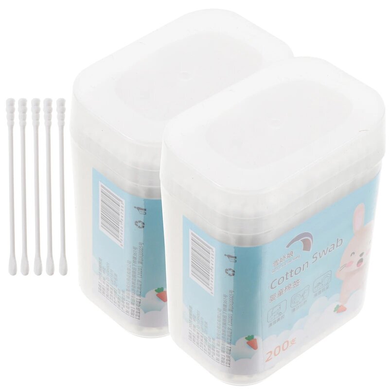 Bastoncillos de algodón para la nariz, palitos de papel para el cuidado del bebé, 400 piezas/2 cajas