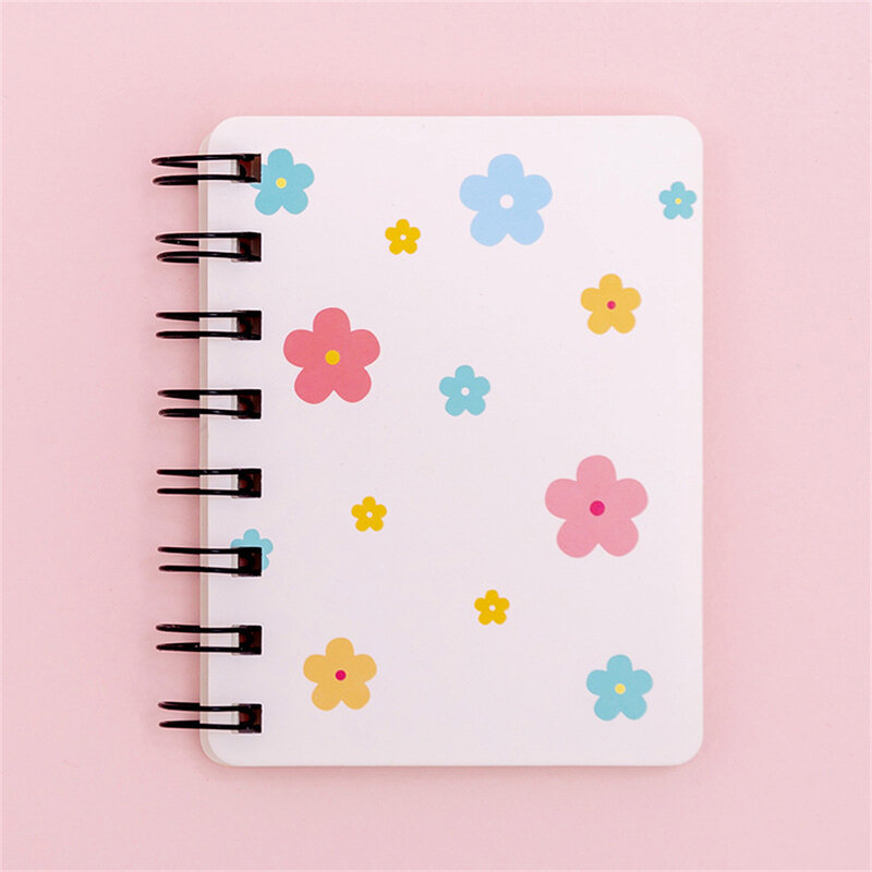 JESJELIU-Cute Cartoon Coil Notebook para meninas, Notepad portátil de folhas soltas, Pequenos diários de bolso, Artigos de papelaria escolar, 80 folhas