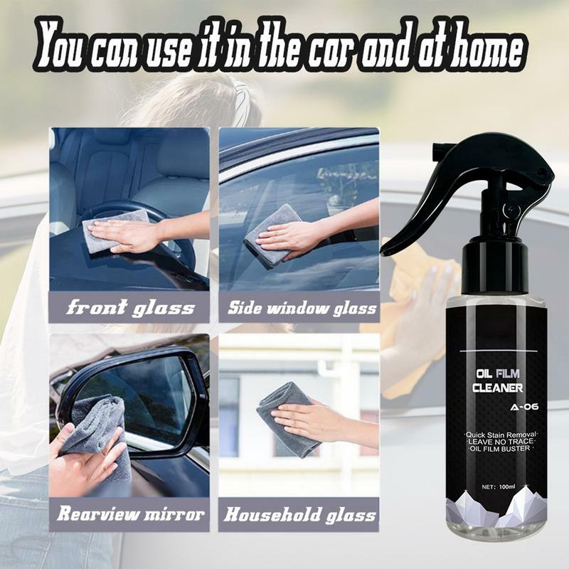 Agente de remoção de filme de óleo de vidro Remoção eficaz de mancha e reparo de defeitos Limpador de janelas para carro