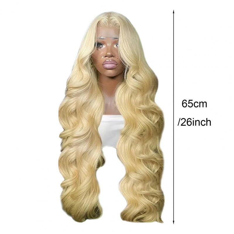 26Inch Long Curly Blonde Wig Fluffy Women Wig Fluffy Wig Blonde Long Curly Wigs Natural Girls Front Lace Big Wave Synthetic Hair