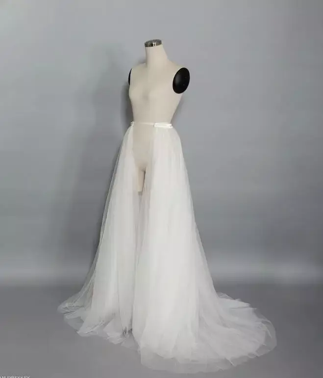 4 layers of tulle skirt white Removable Train Tulle Detachable Bridal Over skirt black Detachable wedding skirt  petticoat